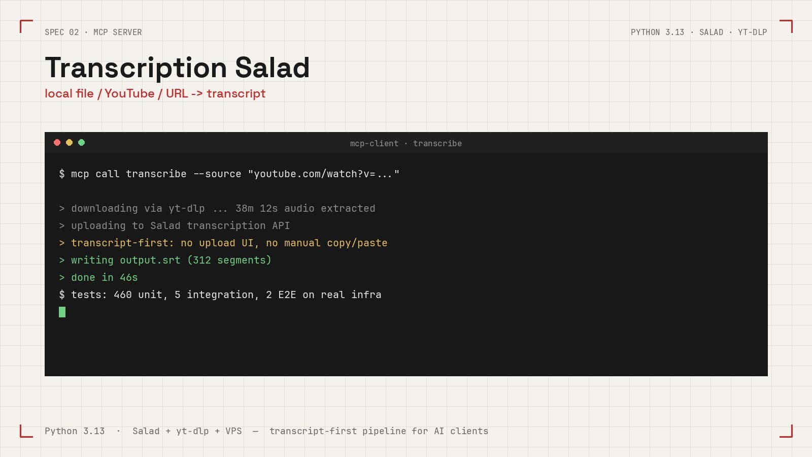 Transcription Salad MCP